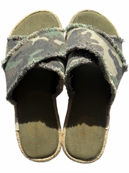 Nahlo Shoes - NAHLO Kamala Camo Print Yoga Mat Platform Espadrilles Slides size 7